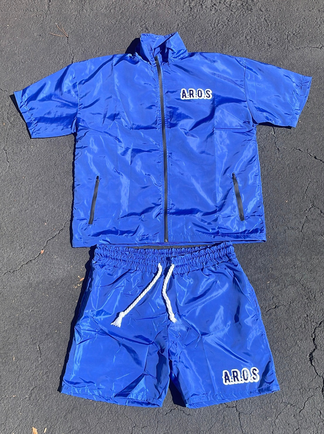 "AROS" NYLON SHORT SET (BLUE/BLK)