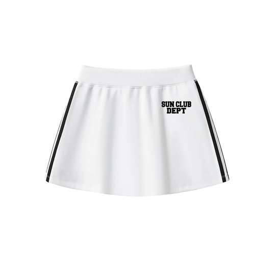 SUN CLUB DEPT VARSITY TENNIS SKIRT (WHT)